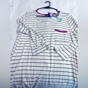 NWT XL Papermoon striped top with back button detail.